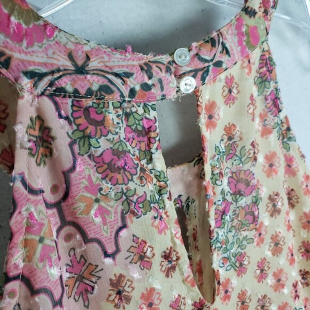 SUNDANCE Carabelle Halter Neck Dress Boho Patchwork Print Floral Lace size 8 - Picture 10 of 15